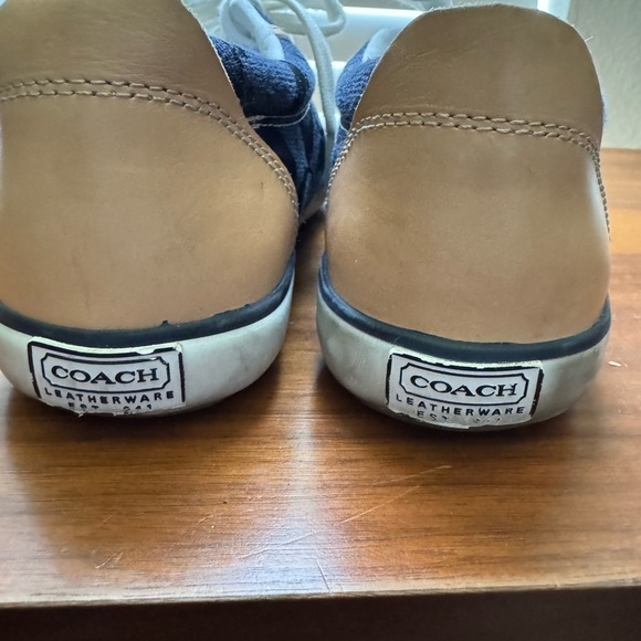 Coach Navy and Tan Sneakers women’s sized 6 - Picture 5 of 9